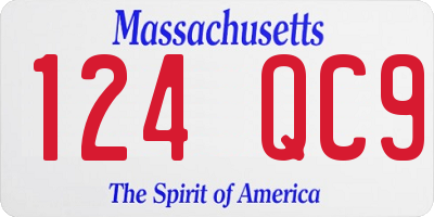 MA license plate 124QC9