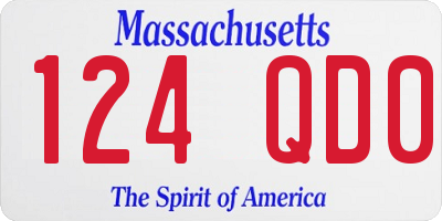 MA license plate 124QD0
