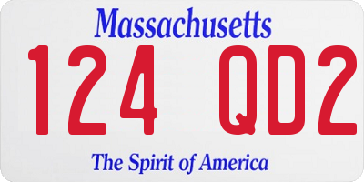 MA license plate 124QD2