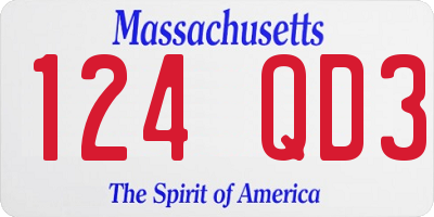 MA license plate 124QD3