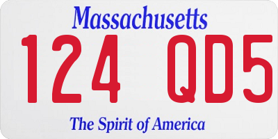 MA license plate 124QD5