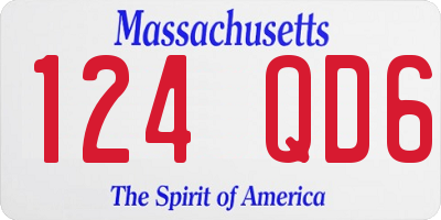 MA license plate 124QD6