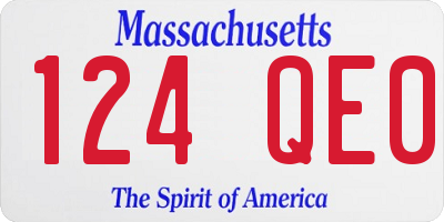 MA license plate 124QE0