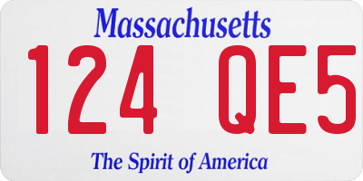 MA license plate 124QE5