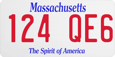 MA license plate 124QE6