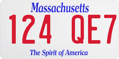 MA license plate 124QE7