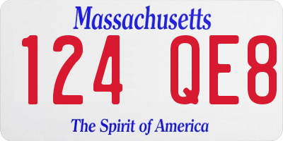 MA license plate 124QE8