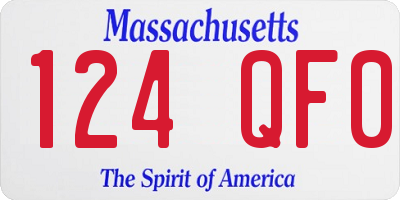 MA license plate 124QF0