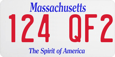 MA license plate 124QF2