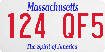 MA license plate 124QF5