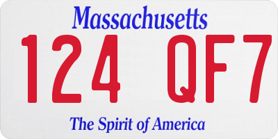 MA license plate 124QF7