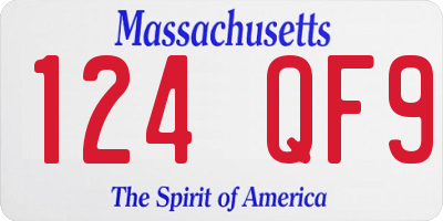 MA license plate 124QF9