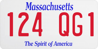 MA license plate 124QG1
