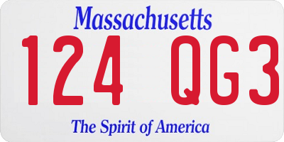 MA license plate 124QG3