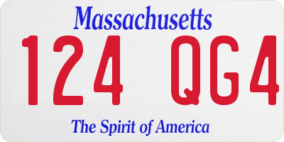 MA license plate 124QG4