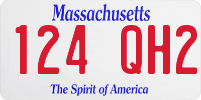 MA license plate 124QH2