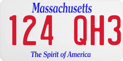 MA license plate 124QH3