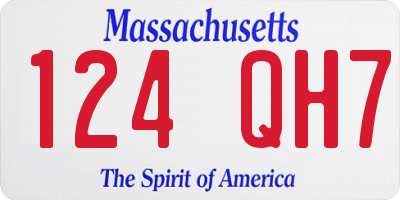 MA license plate 124QH7