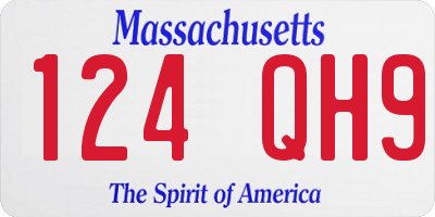 MA license plate 124QH9