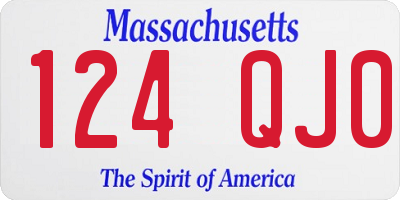 MA license plate 124QJ0