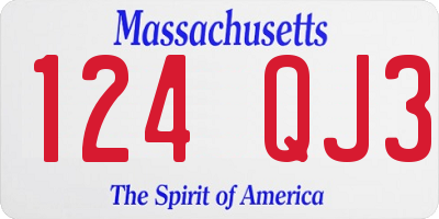 MA license plate 124QJ3
