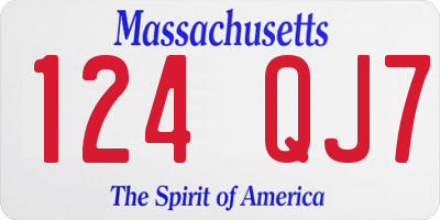 MA license plate 124QJ7