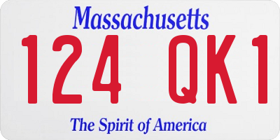 MA license plate 124QK1