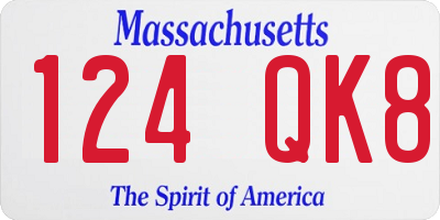 MA license plate 124QK8