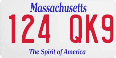 MA license plate 124QK9
