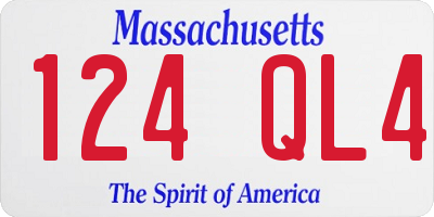 MA license plate 124QL4