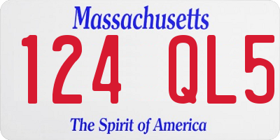 MA license plate 124QL5