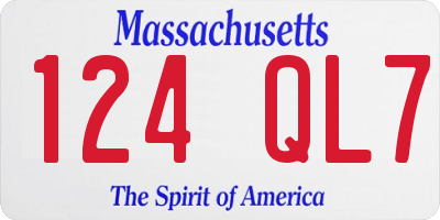 MA license plate 124QL7