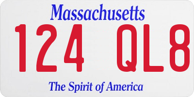 MA license plate 124QL8