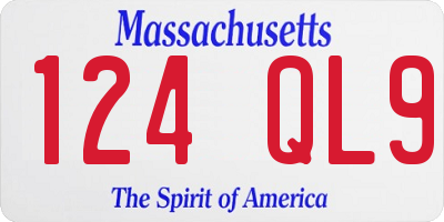 MA license plate 124QL9
