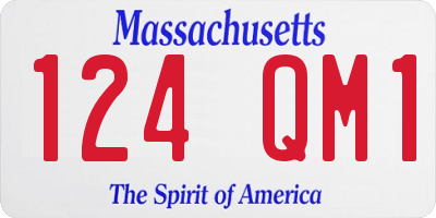MA license plate 124QM1