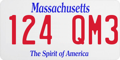 MA license plate 124QM3