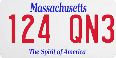 MA license plate 124QN3