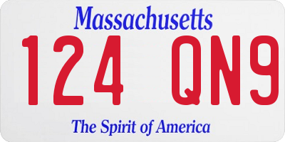 MA license plate 124QN9