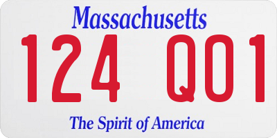 MA license plate 124QO1