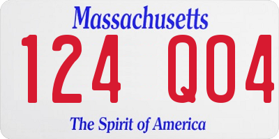 MA license plate 124QO4