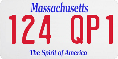 MA license plate 124QP1