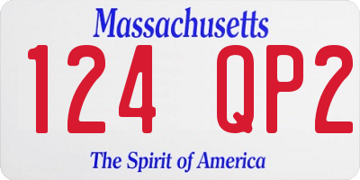 MA license plate 124QP2