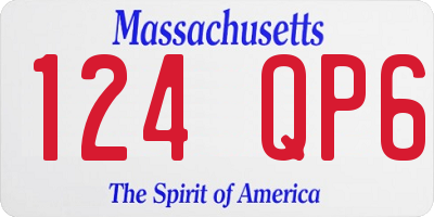 MA license plate 124QP6