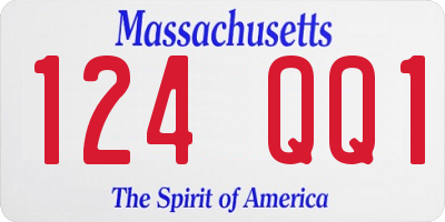MA license plate 124QQ1