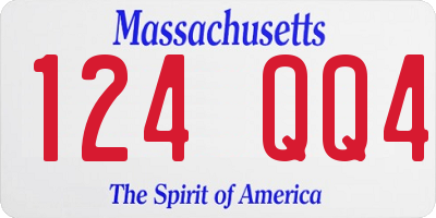 MA license plate 124QQ4