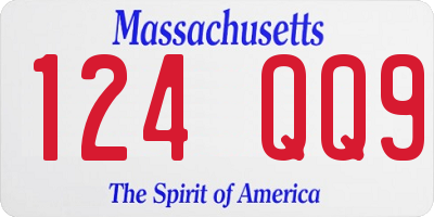 MA license plate 124QQ9