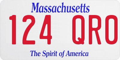 MA license plate 124QR0