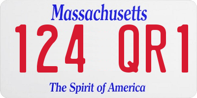 MA license plate 124QR1