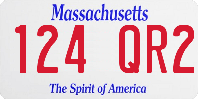 MA license plate 124QR2