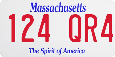 MA license plate 124QR4